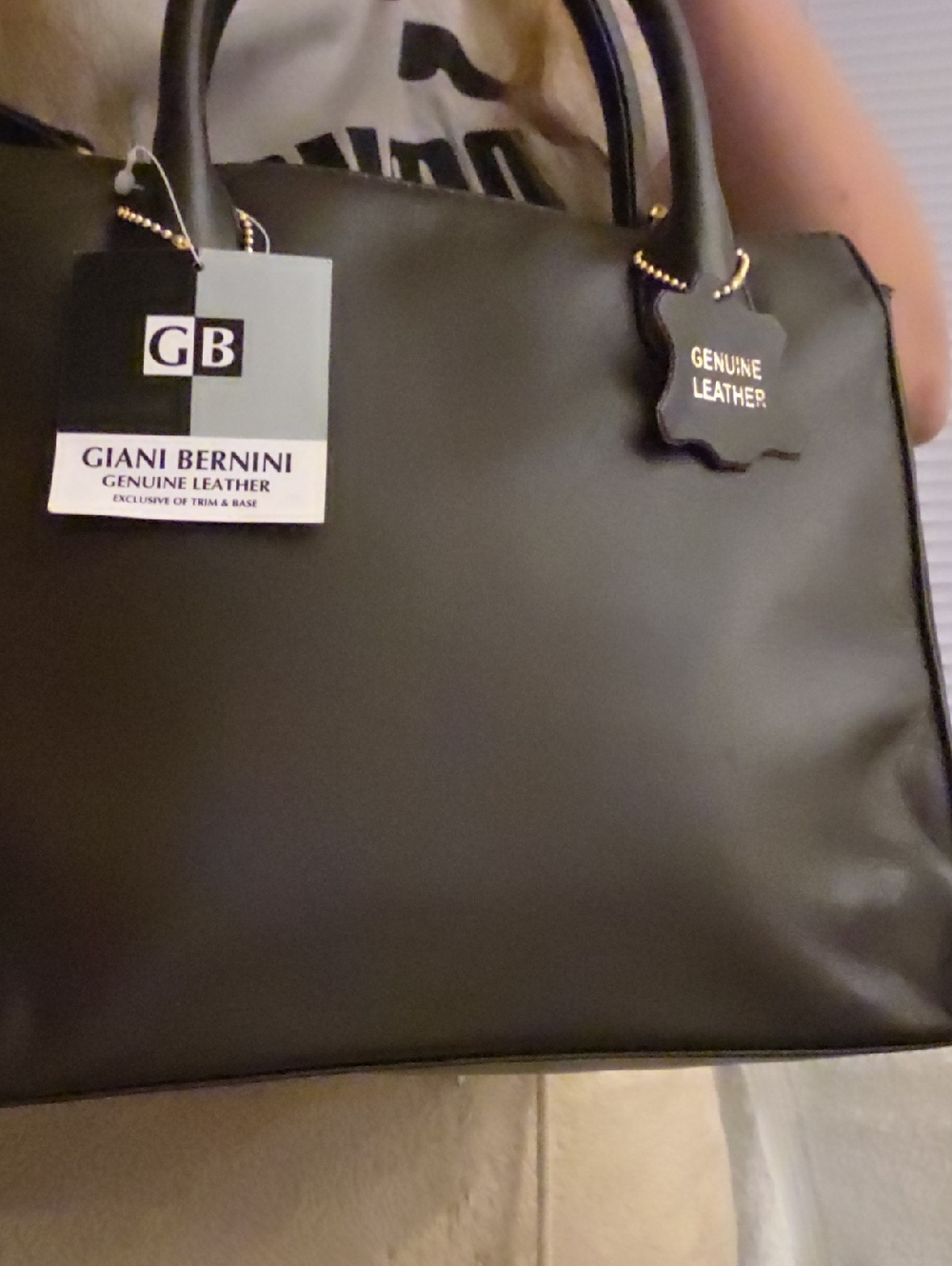 Giani Bernini Dark Brown Genuine Leather Satchel with Top Handles